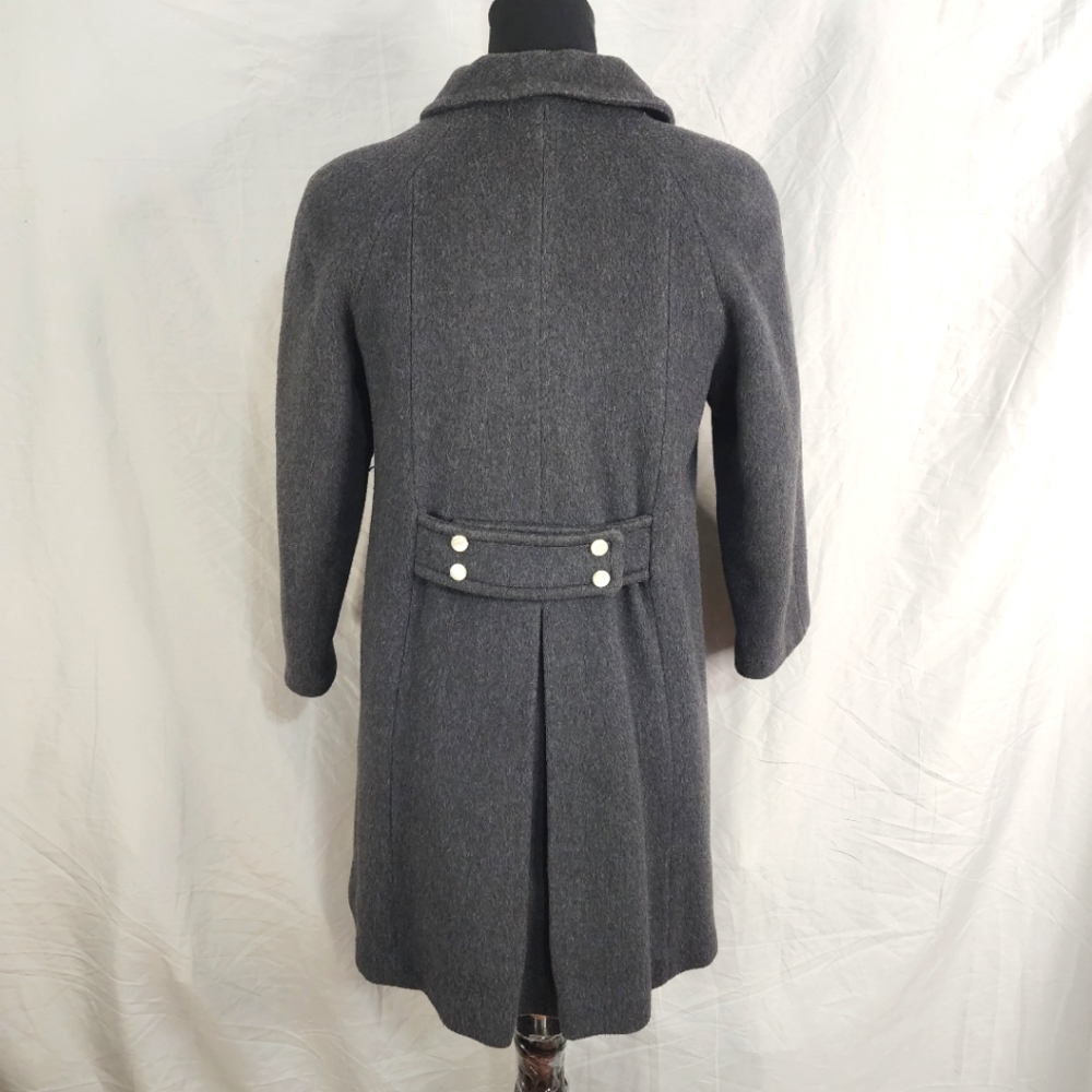 1960s DOBY ORIGINAL Size Small Couture‎ Gray Wool Pea Coat Fully Lined w/Pockets